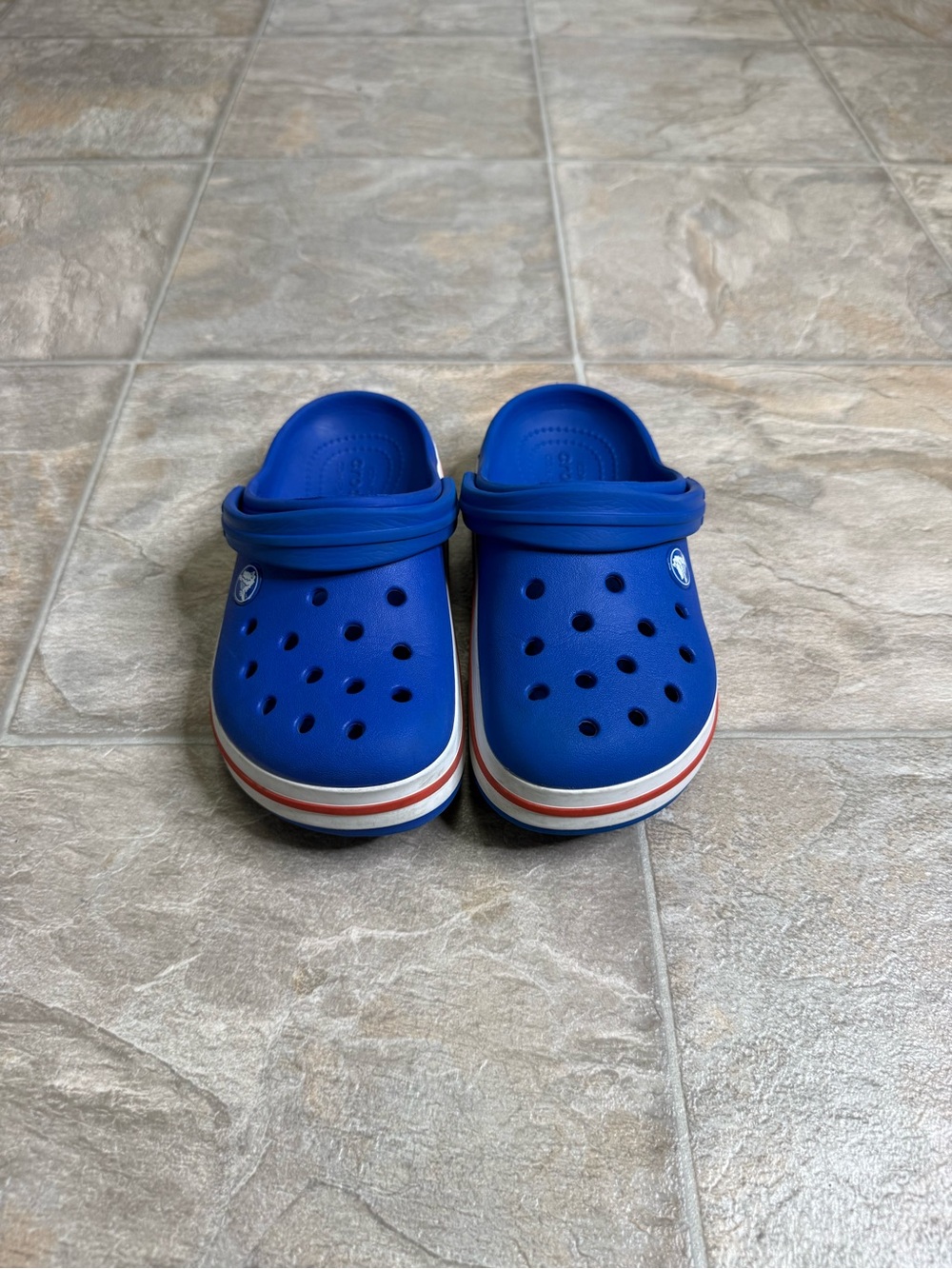 Iconic Comfort Crocs Blue PS Shoe Size 13c Blue Slip On Clog Preowned